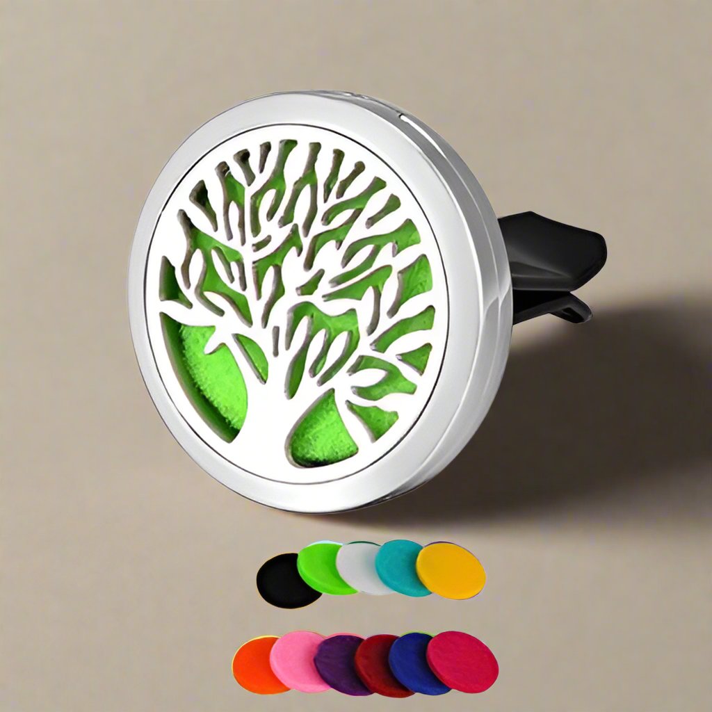 Essential oil Vent Clip Tree of Life design, portable essential oil diffuser, car vent clip, anxiety relief tool, self-care accessory.