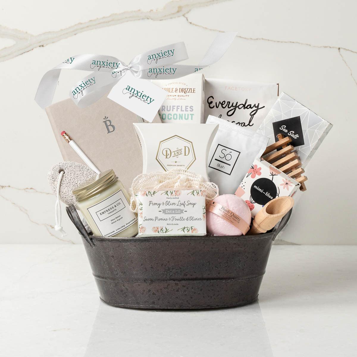 Simply the Best Gift Box featuring premium self-care items like chocolates, soap, candles, and bath salts—ideal for self-care gifts, thank you gift baskets, and get well soon presents.