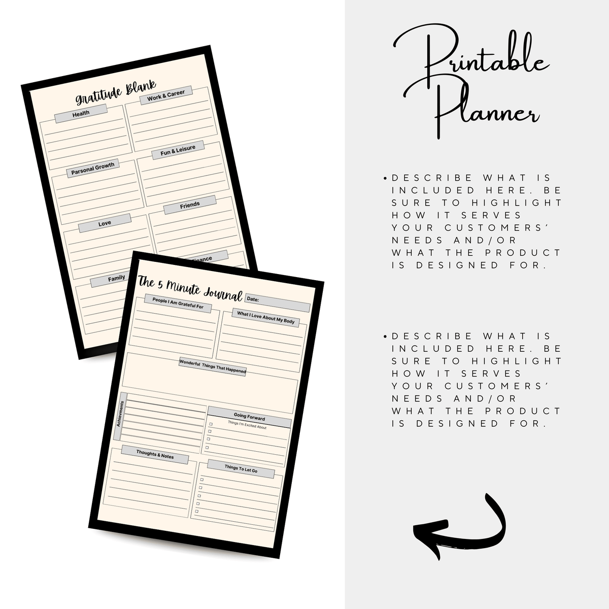 Gratitude Guide: A digital mental health workbook and anxiety journal with daily exercises and mental health worksheets for self-care and stress relief. Perfect gift for someone with anxiety, depression, or as part of a mental health care package or self-care gift.