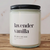 Lavender Vanilla Soy Candle handmade in Canada, sustainable candle, calming gifts, and personalized soy wax candle for anxiety relief.