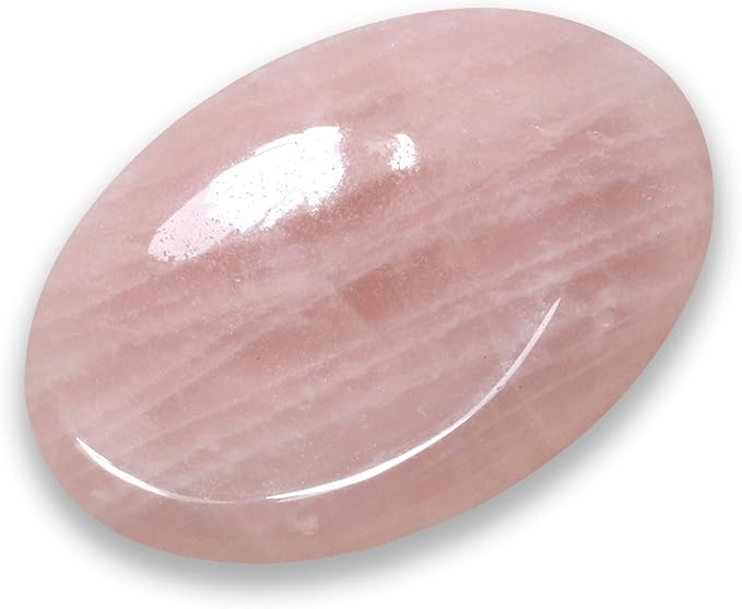 Rose Quartz Worry Stone for self-love, anxiety relief, and emotional healing.