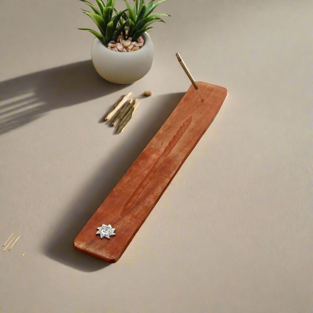 Sun Incense Holder, minimalist wooden incense burner for self-care and aromatherapy great for spiritual gifts