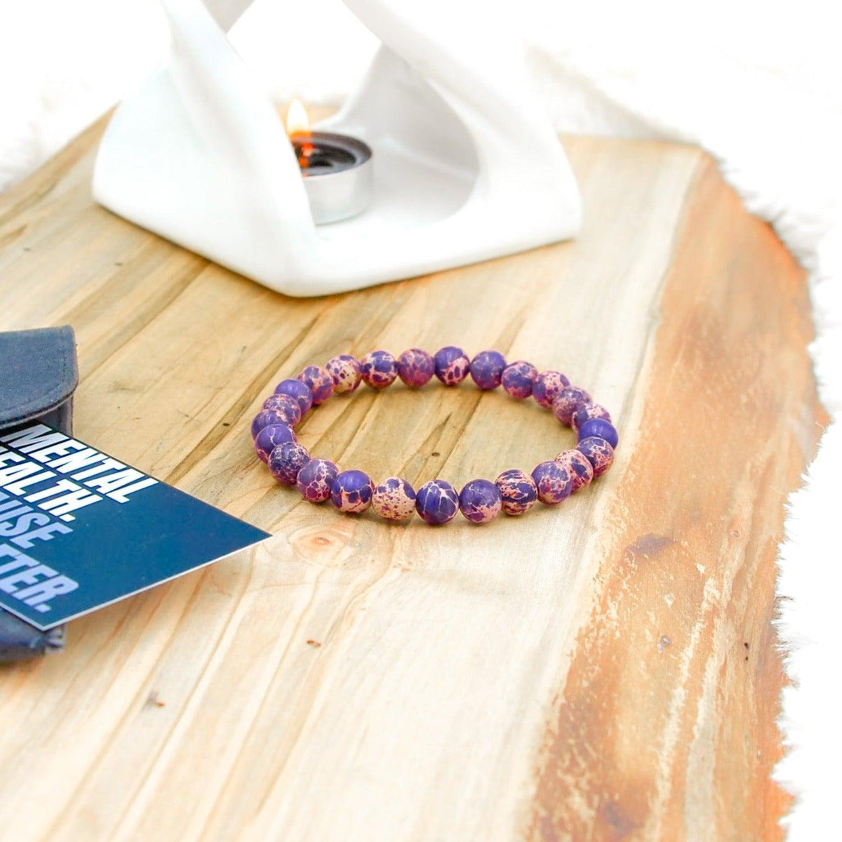 Purple Emperor Stone Quartz Bracelet for tranquility, confidence, and peace.