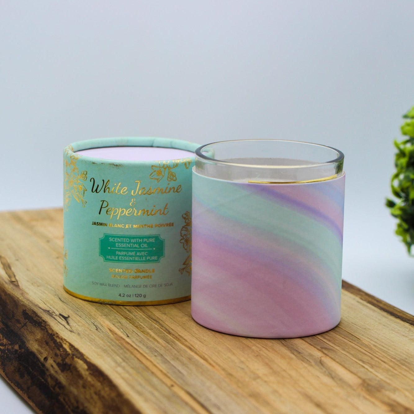 soy candle, candles canada, canadian candles, white jasmine candles, white jasmine scent, peppermint candles, soy wax candles, essential oil candles, candles with essential oils