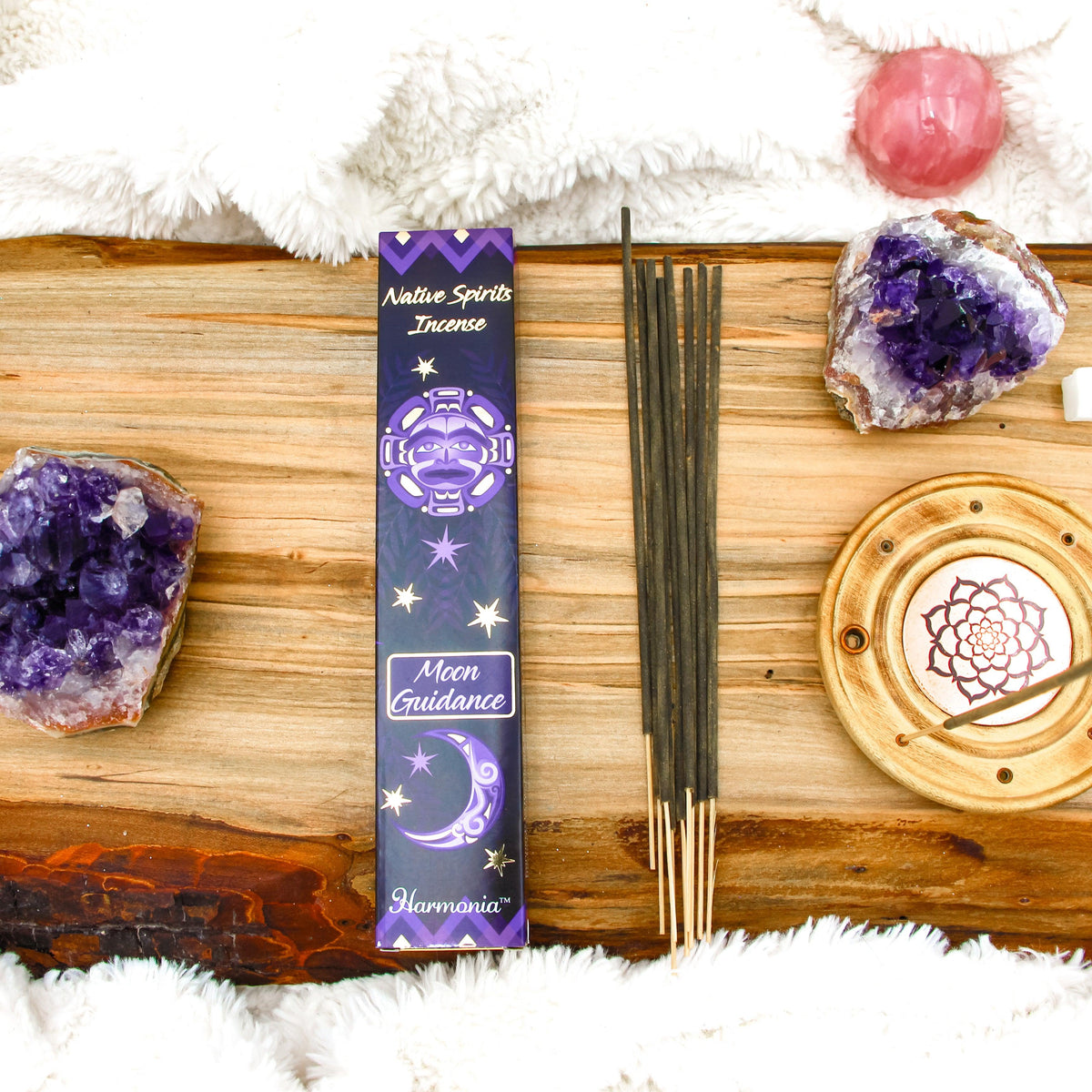 Moon Guidance Sacred Jasmine Incense Sticks for calming, feminine energy and spiritual rituals, to be used on incense holders.