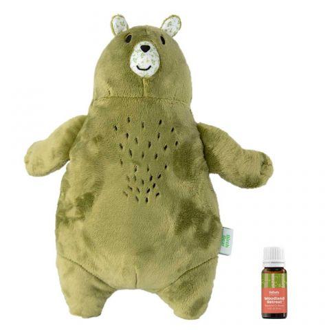 Aroma Plush Birch Bear with KidSafe essential oils, scent cartridge, plush toy for aromatherapy, calming toys for kids, self-care gifts for children, and essential oil diffuser toys.